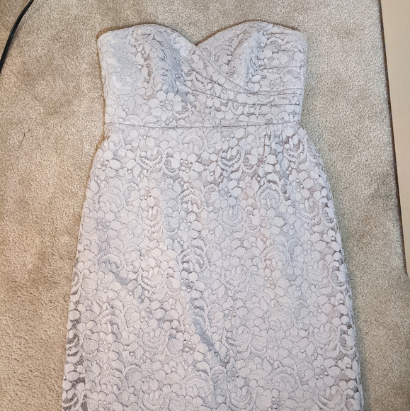 David's Bridal Mauve Pink Lace Bridesmaid Dress Size 8 - Picture 2 of 7